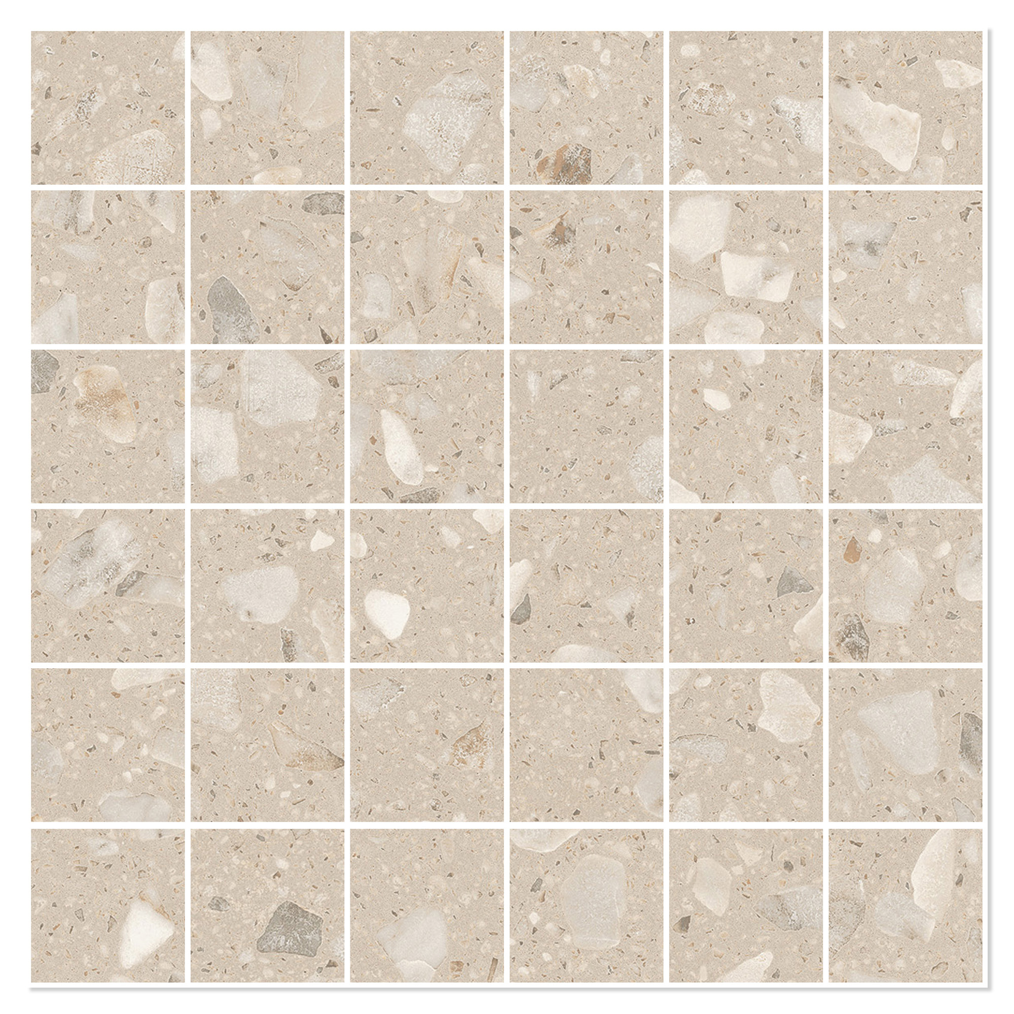 Sant’Agostino Mosaikk Gulvflis Glow Sand Matt-Struktur 30x30 (5x5) cm