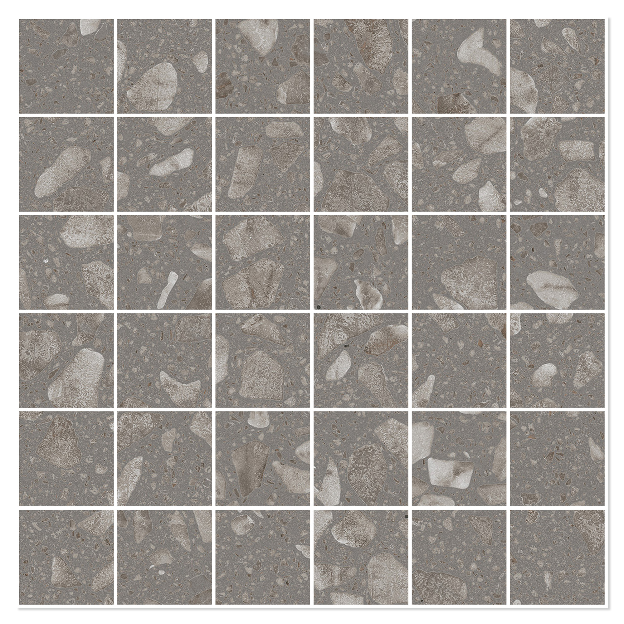Sant’Agostino Mosaikk Gulvflis Glow Silk Grey Matt 30x30 (5x5) cm