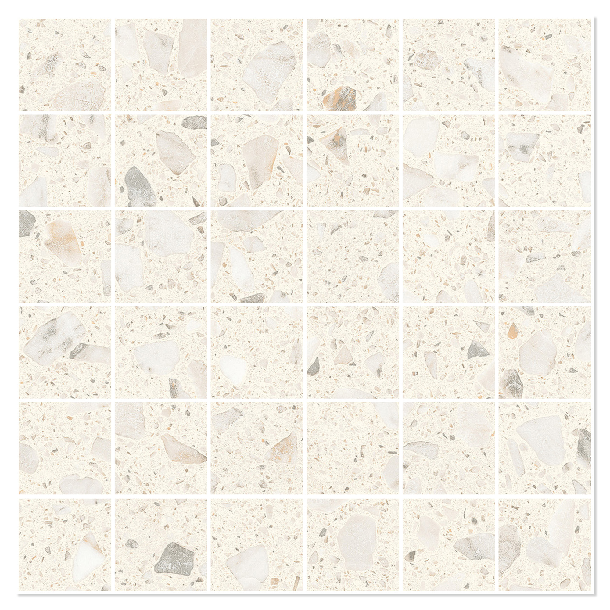 Sant’Agostino Mosaikk Gulvflis Glow Silk Ivory Matt 30x30 (5x5) cm