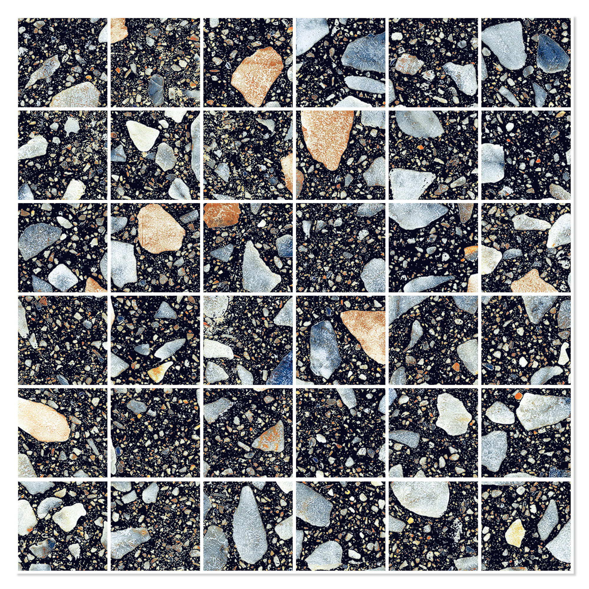 Sant’Agostino Mosaikk Gulvflis Glow Plus Night Matt-Struktur 30x30 (5x5) cm