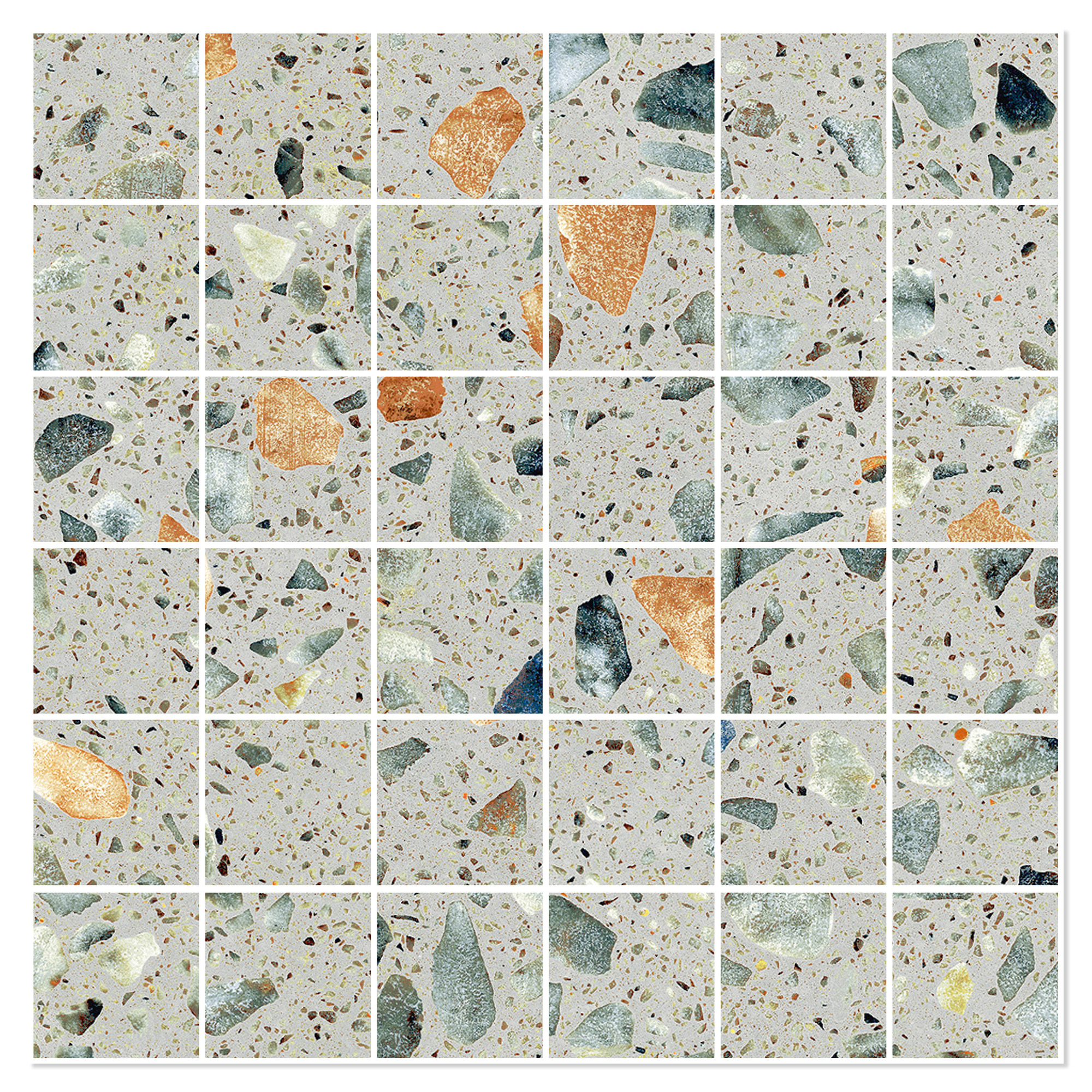 Sant’Agostino Mosaikk Gulvflis Glow Plus Sage Matt-Struktur 30x30 (5x5) cm