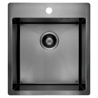 Stål Diskho <strong>Olfato</strong> Grå Titanium Matt 45x51 cm med Köksblandare & Vattenlås