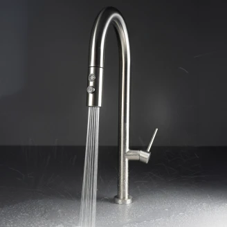 Stål Diskho <strong>Olfato</strong> Borstad Stål Matt 76x51 cm med Köksblandare & Vattenlås