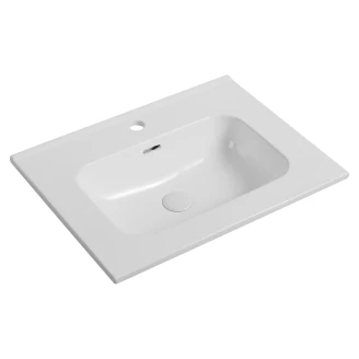 Tvättställsskåp Evolv Grön Matt 60 cm med Handfat Vit Blank
