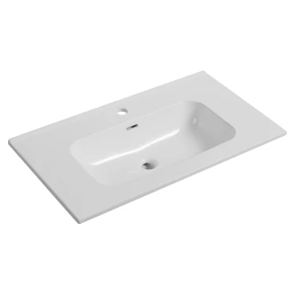 Tvättställsskåp Celeste Beige Matt 80 cm med Handfat Vit Blank