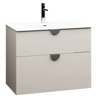 Tvättställsskåp <strong>Celeste</strong>  Beige Matt 80 cm med Handfat Vit Blank