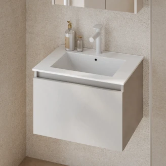 Tvättställsskåp <strong>Blisse</strong>  Beige Matt 60x46x40 cm med Handfat Vit Blank