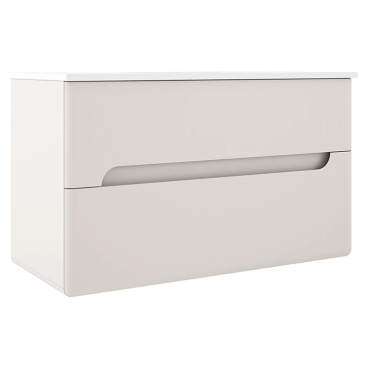 Tvättställsskåp Rondo Beige Matt 100 cm | Hill Ceramic®