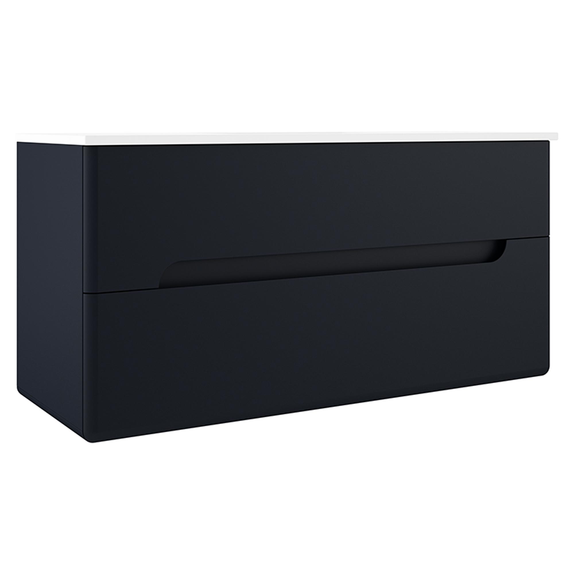 Dubbelt Tvättställsskåp Rondo Mörblå Matt 120 cm | Hill Ceramic®