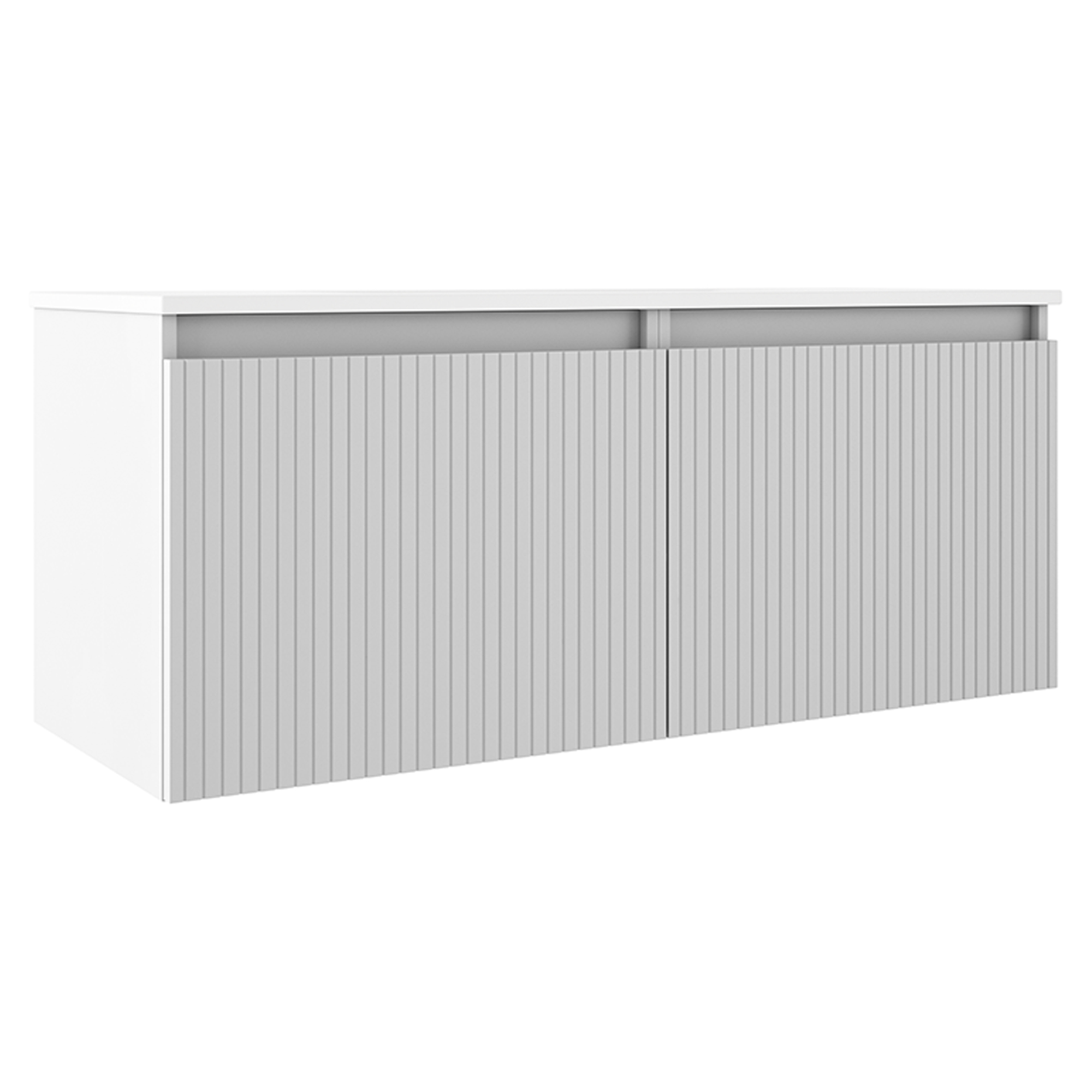 Dobbelt Servantskap Picone Hvit Matt 120 cm med Servant Hvit Blank Høyre