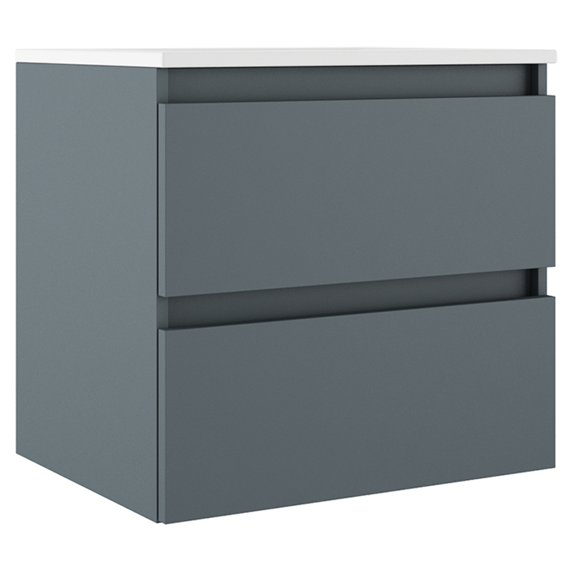 Servantskap Compakt Blå Matt 60x40 cm med Servant Hvit Blank