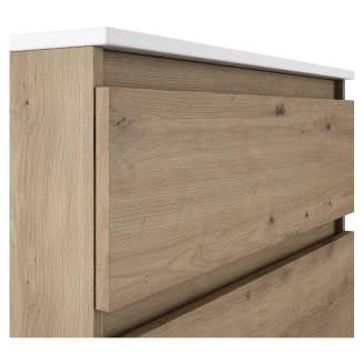 Badrumskommod <strong>Compakt</strong>  Ek Matt 70x40 cm med Handfat Vit Blank