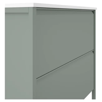 Badrumskommod Tone Oliv Matt 80 cm, 2 Lådor med Handfat