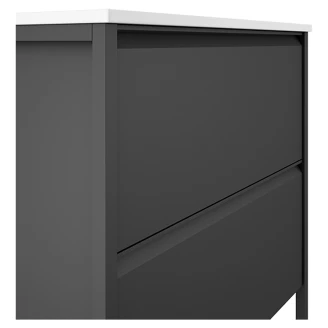 Badrumskommod <strong>Tone</strong>  Mörkgrå Matt 100 cm, 2 Lådor med Handfat