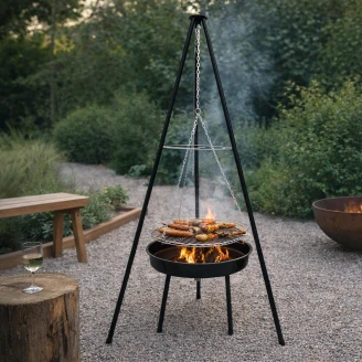 Kullgrill med Tripod <strong>BBQ Living</strong>  Svart 150 cm