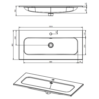 Tvättställ <strong>Vibrante</strong>  Grön Matt 100 cm