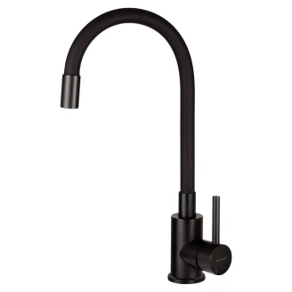 Granit Diskbänk <strong>Andante</strong>  Svart Matt 78x49 cm med Blandare & Vattenlås