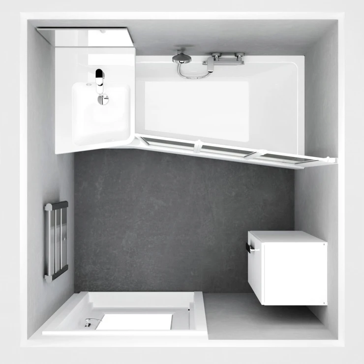 Ravak Servant BeHappy Hvit Blank 50 cm Venstre