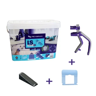 Nivåsystem Compact 500 Startpaket (5mm) med Nivådistanser, Kilar & Tång