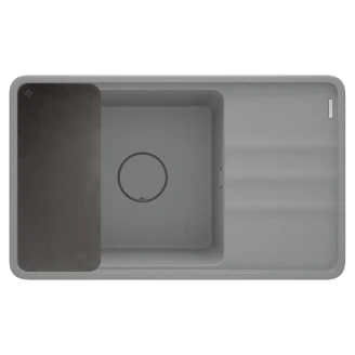 Granit Diskbänk <strong>Momi</strong>  Grå Metallic Matt 82x50 cm med Vattenlås