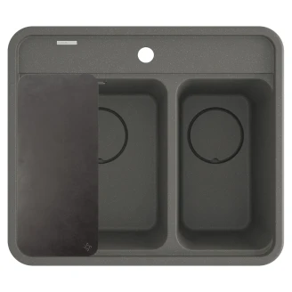 Granit Diskho <strong>Momi</strong> Antracit Metallic Matt 60x52 cm med Vattenlås