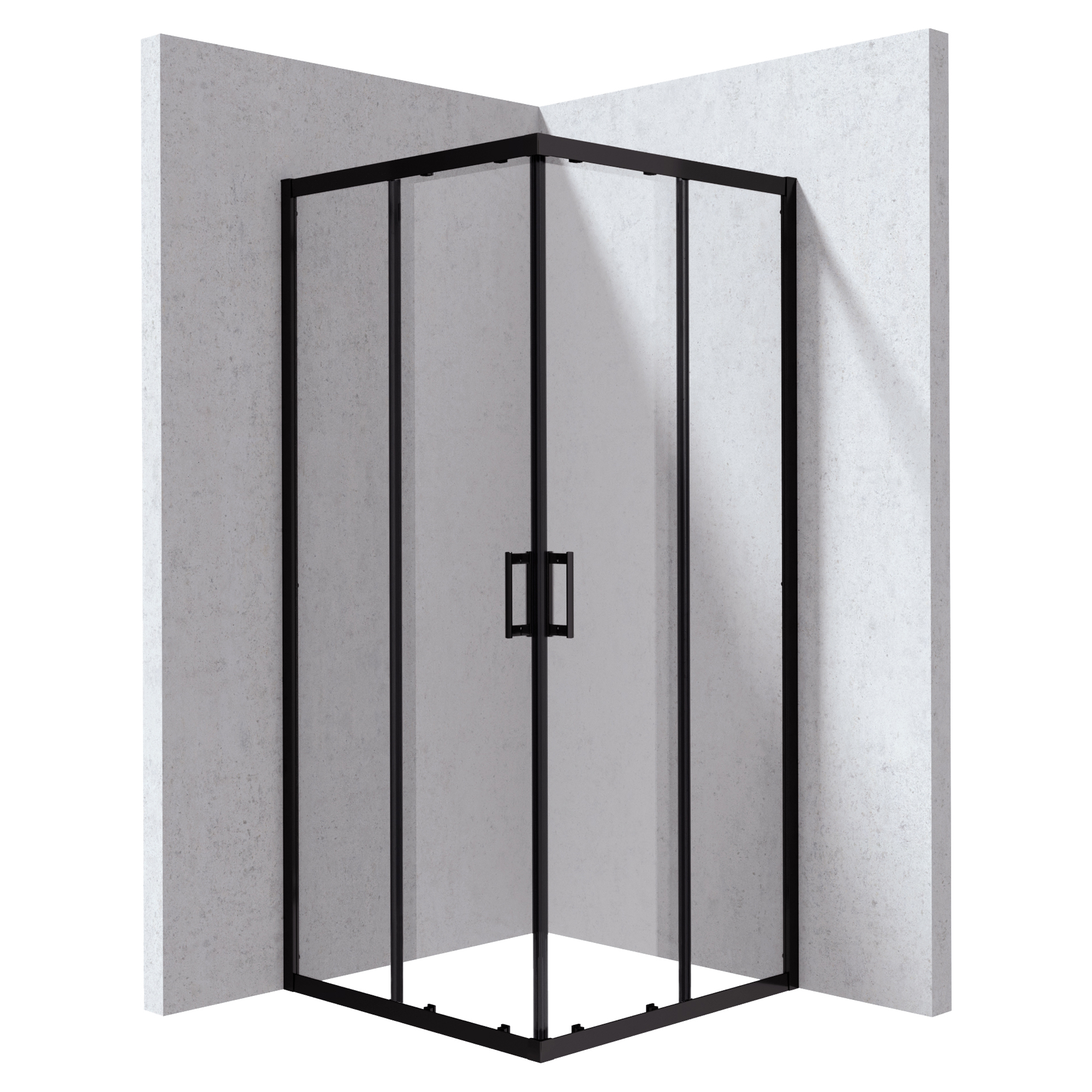 Duschhörn Funkia Evo Kvadratisk Svart 80x80 cm