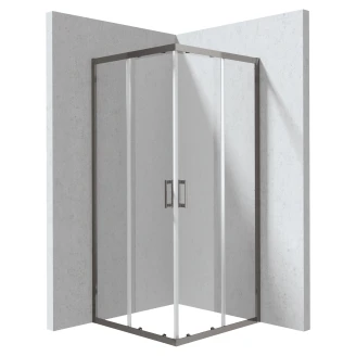 Duschhörn <strong>Funkia</strong>  Evo Kvadratisk Titanium 90x90 cm