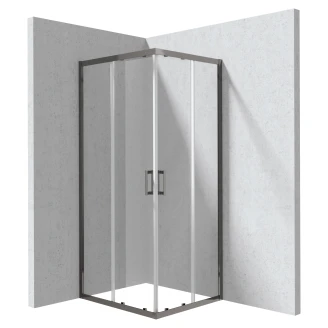Duschhörn <strong>Funkia</strong>  Evo Rektangulär Titanium 80x90 cm