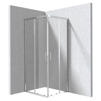 Duschhörn <strong>Funkia</strong>  Evo Rektangulär Krom 80x90 cm