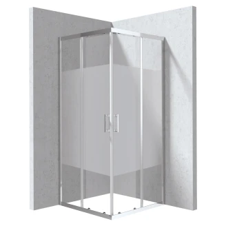 Duschhörn <strong>Funkia</strong>  Evo Kvadratisk Krom 90x90 cm Randigt Mönster