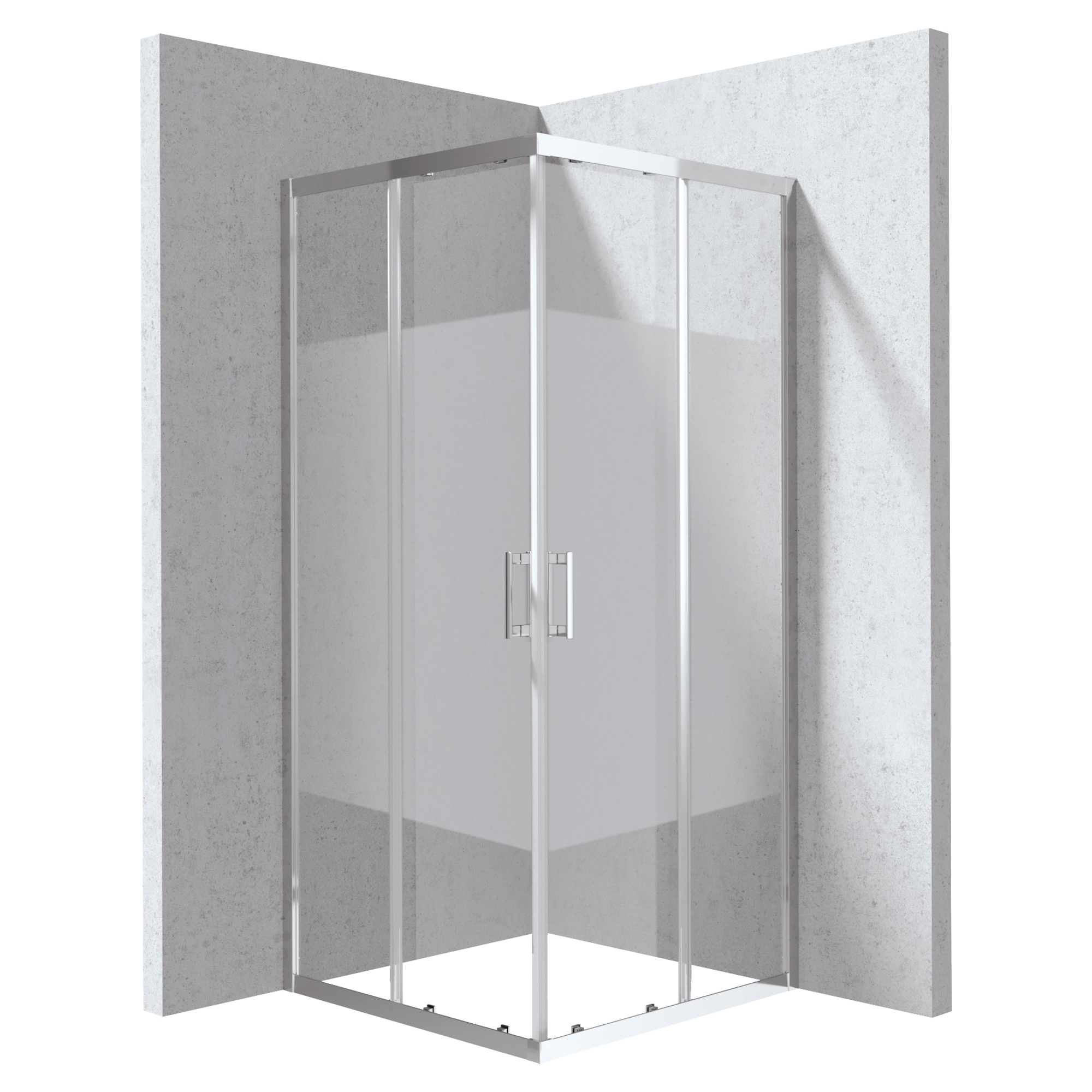 Duschhörn Funkia Evo Kvadratisk Krom 90x90 cm Randigt Mönster