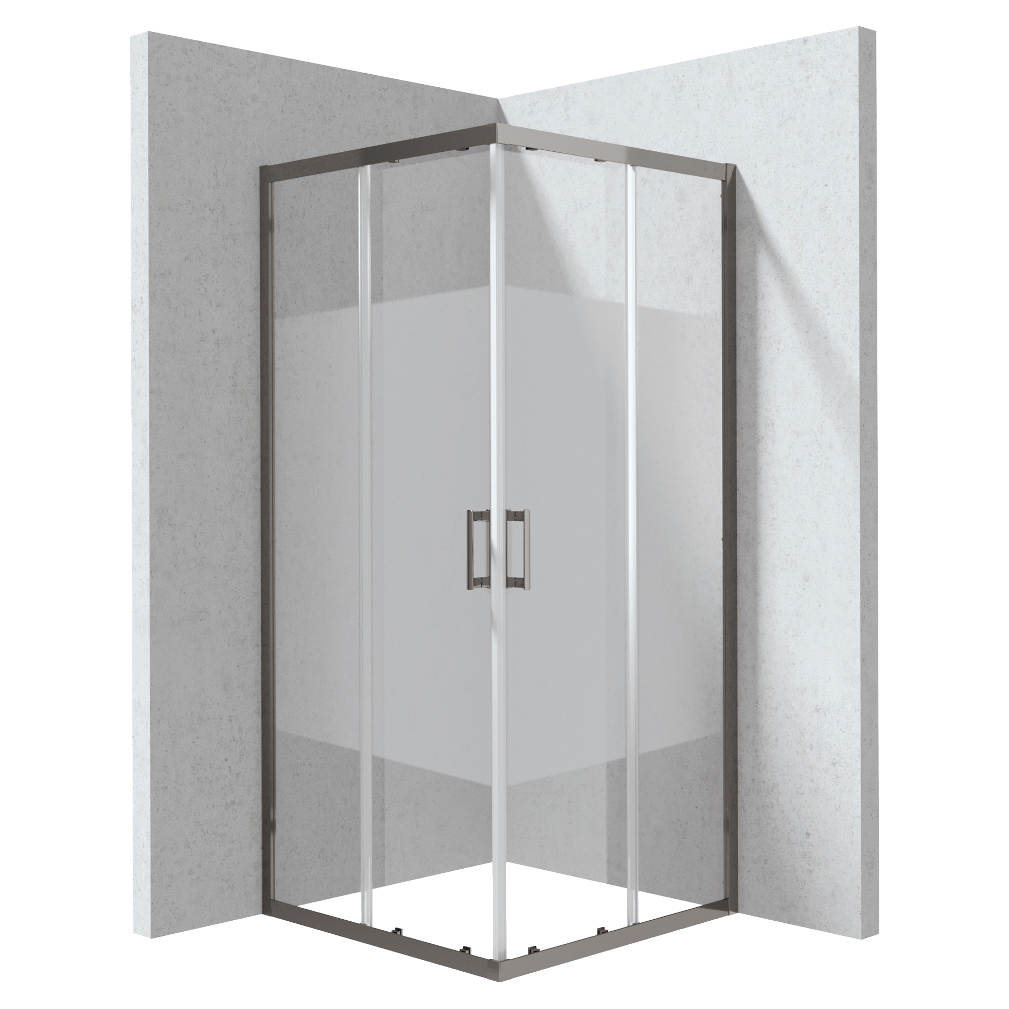 Duschhörn Funkia Evo Kvadratisk Titanium 80x80 cm Randigt Mönster