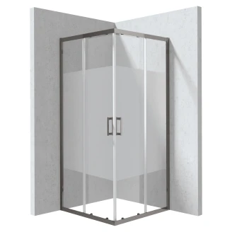 Duschhörn <strong>Funkia</strong>  Evo Kvadratisk Titanium 90x90 cm Randigt Mönster