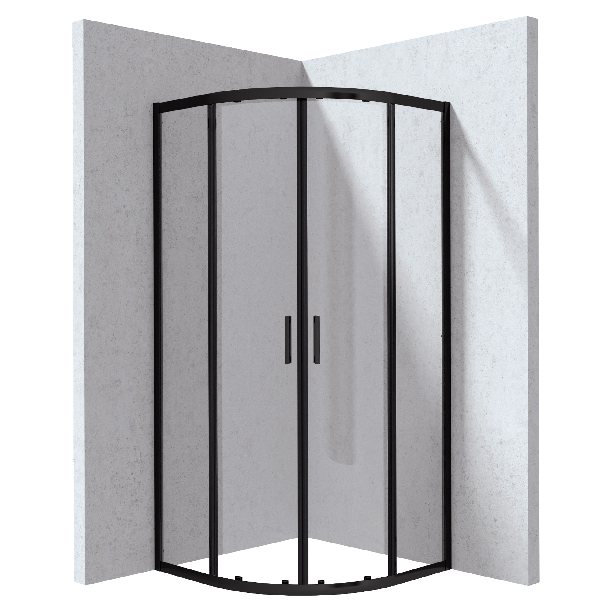 Duschhörn Funkia Evo Rund Svart 90x90 cm
