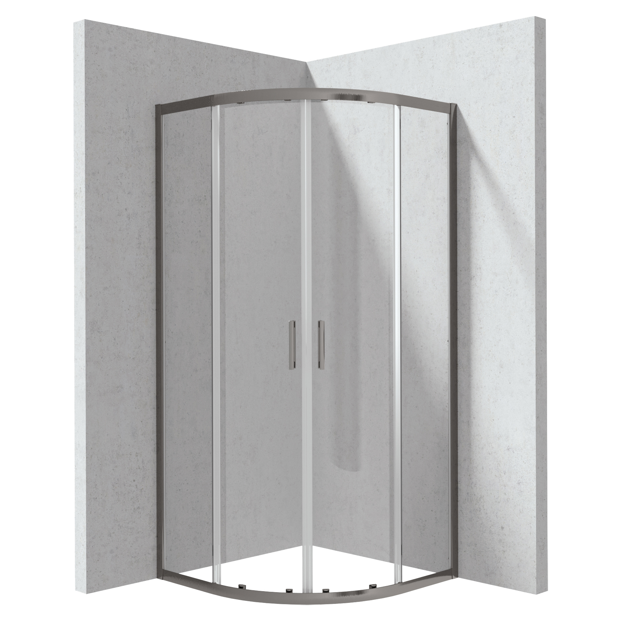 Duschhörn Funkia Evo Rund Titanium 80x80 cm