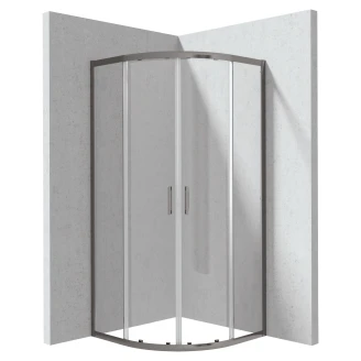 Duschhörn <strong>Funkia</strong>  Evo Rund Titanium 90x90 cm