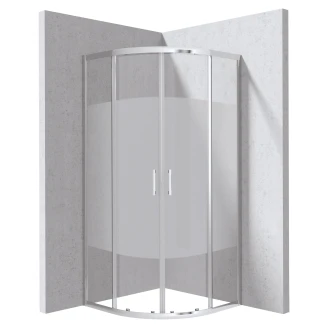 Duschhörn <strong>Funkia</strong>  Evo Rund Krom 80x80 cm Randigt Mönster