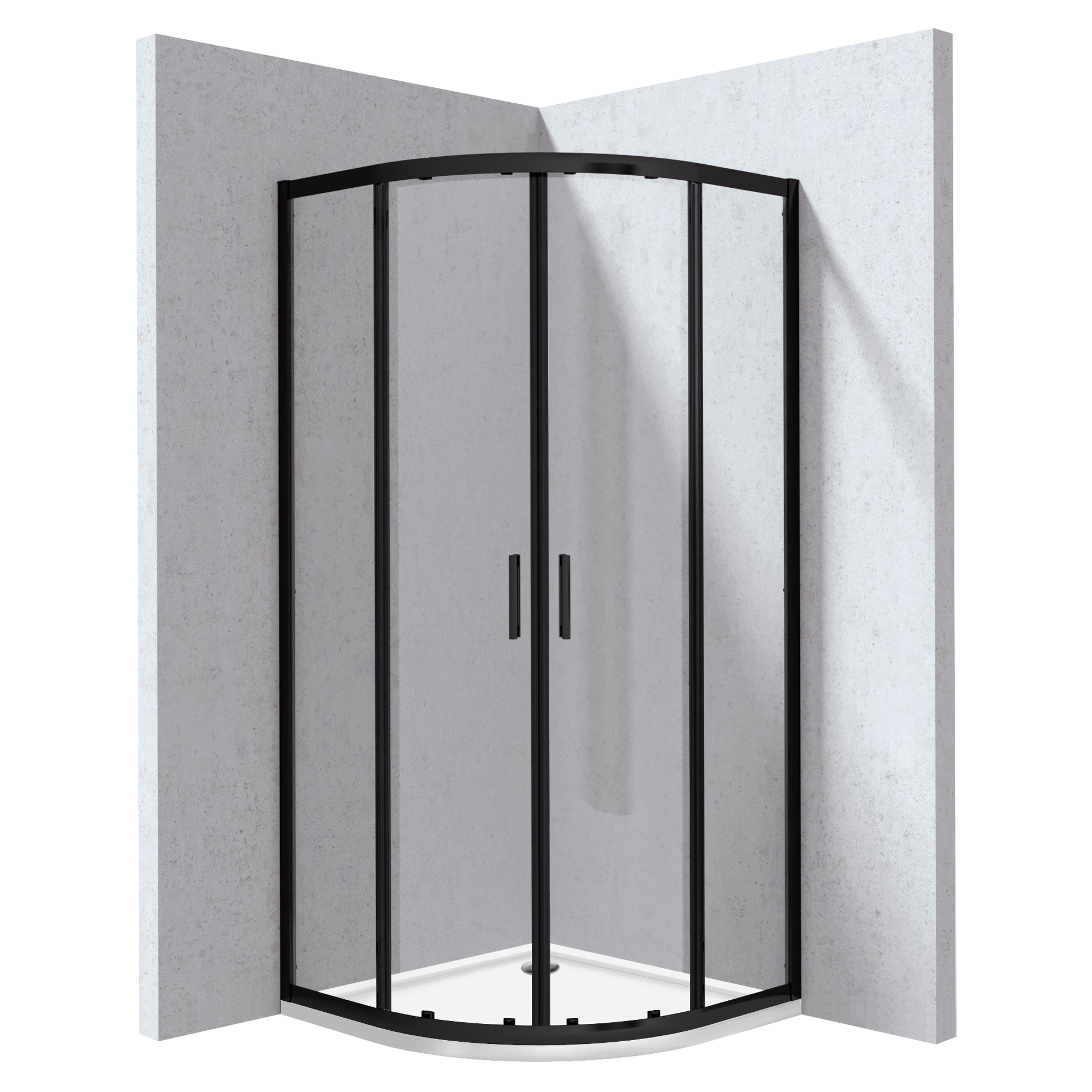 Duschhörn med Duschkar Funkia Evo Rund Svart 80x80 cm