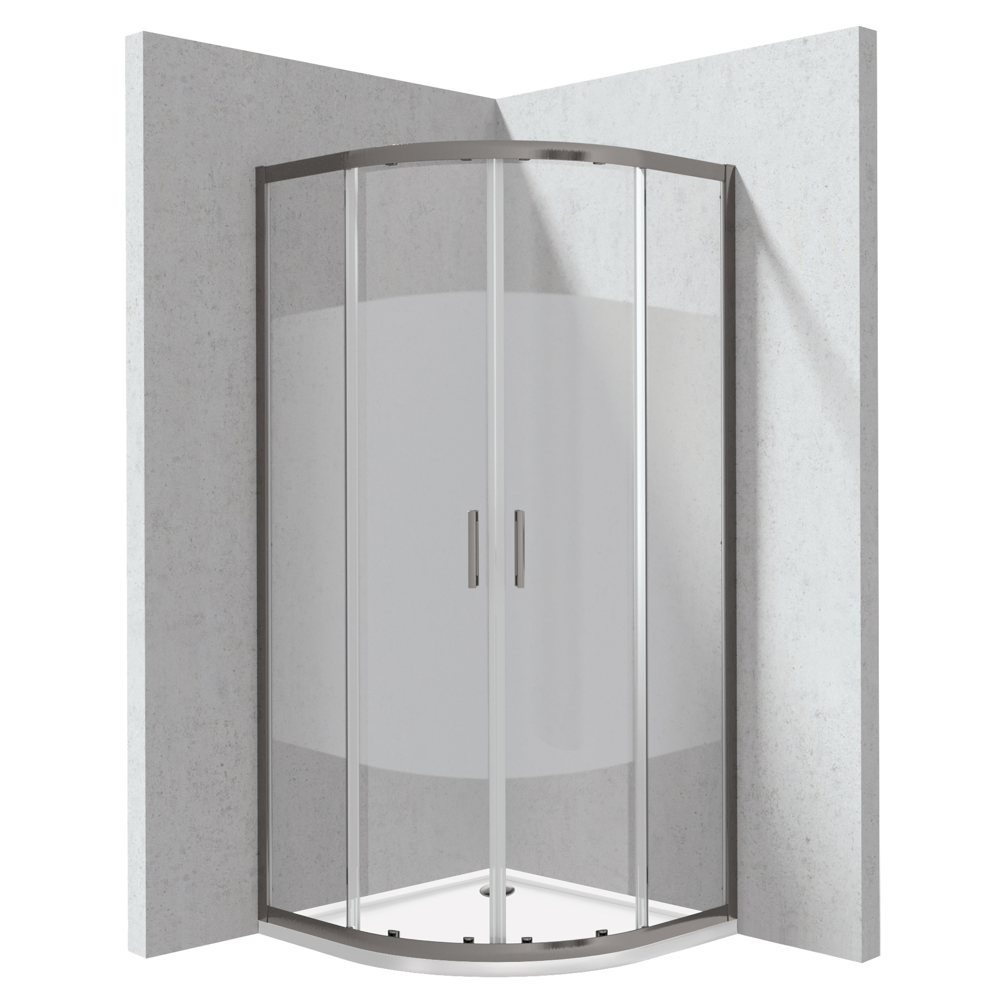 Duschhörn med Duschkar Funkia Evo Rund Titanium 80x80 cm Randigt Mönster