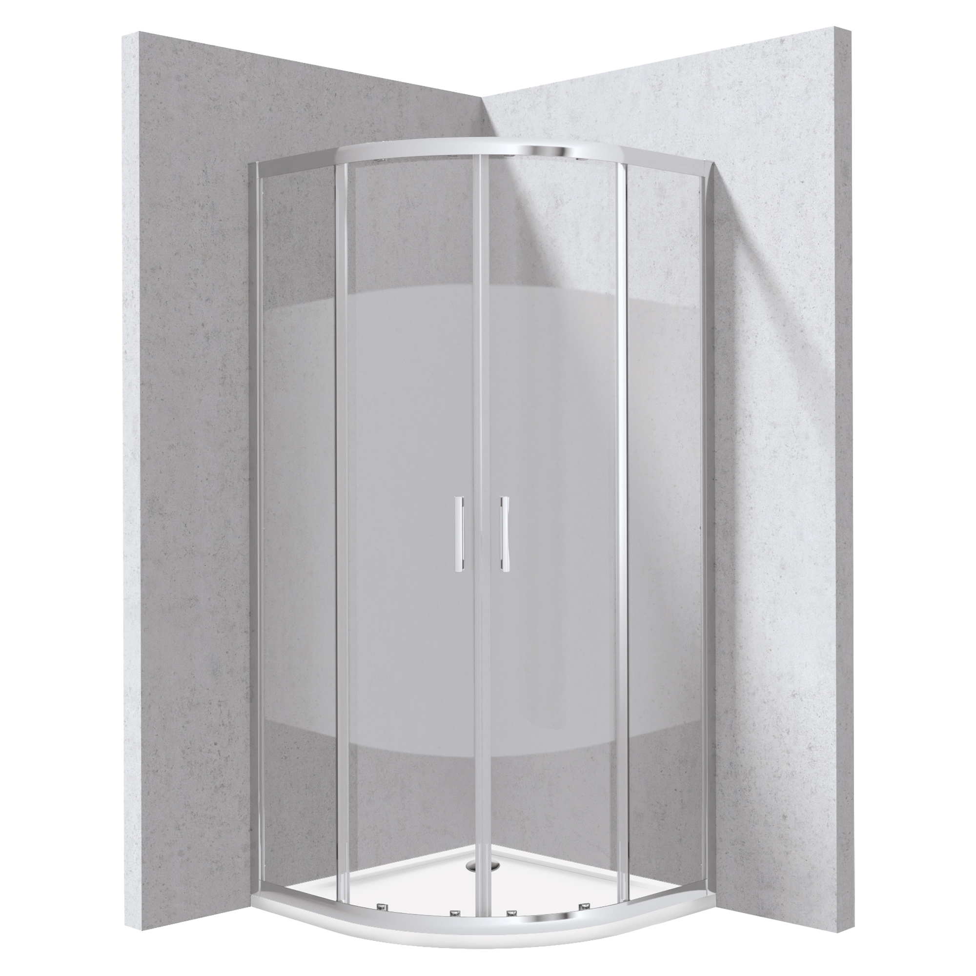 Duschhörn med Duschkar Funkia Evo Rund Krom 80x80 cm Randigt Mönster