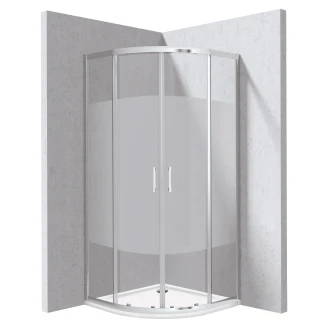 Duschhörn med Duschkar <strong>Funkia</strong>  Evo Rund Krom 90x90 cm Randigt Mönster