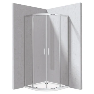 Duschhörn med Duschkar <strong>Funkia</strong>  Evo Rund Krom 90x90 cm
