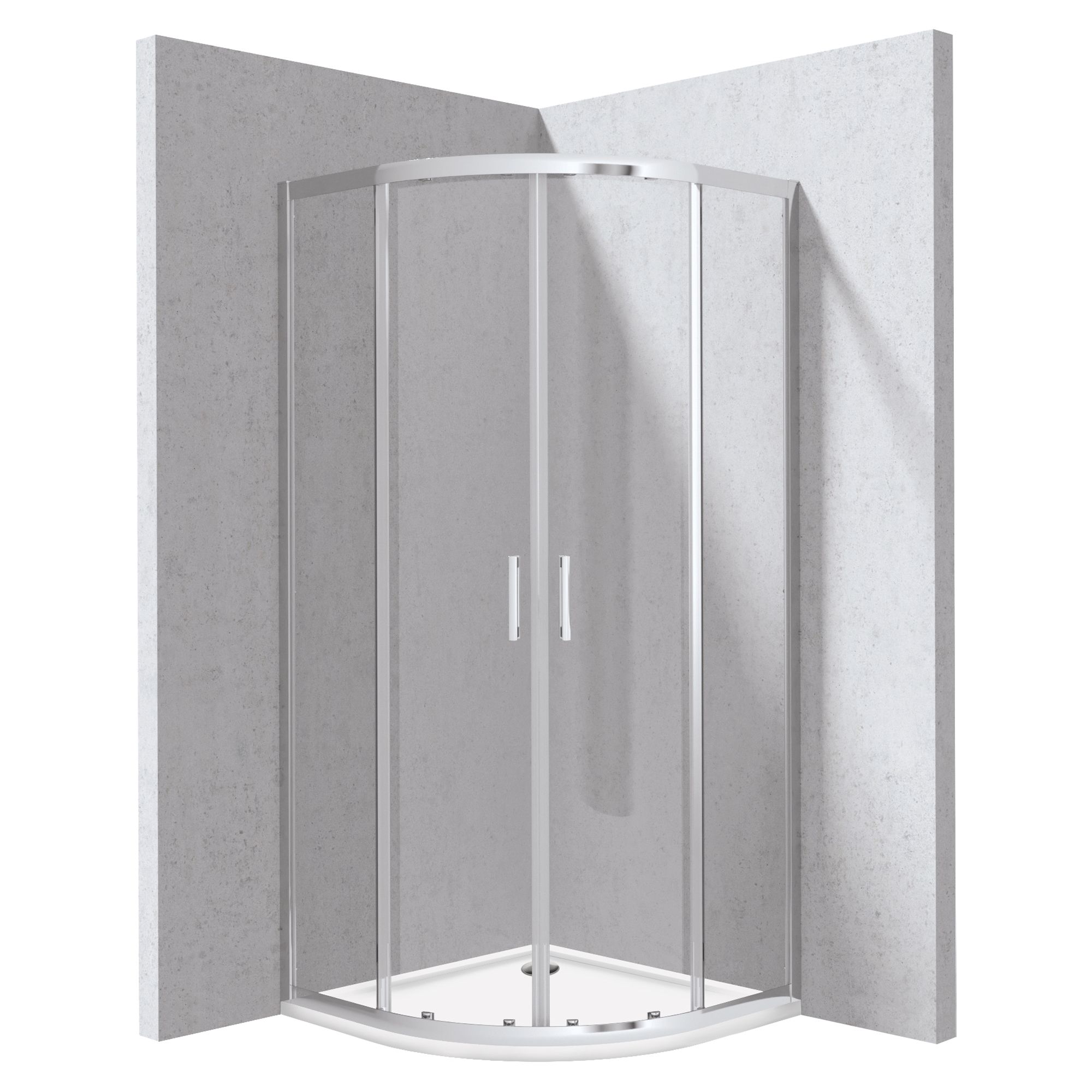 Duschhörn med Duschkar Funkia Evo Rund Krom 90x90 cm