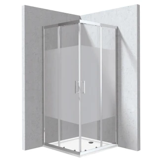 Duschhörn med Duschkar <strong>Funkia</strong>  Evo Kvadratisk Titanium 80x80 cm Randigt Mönster