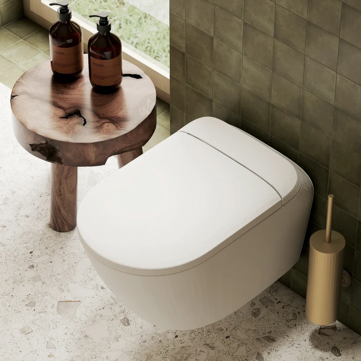 Vägghängd Duschtoalett Silia Pro Vit Blank