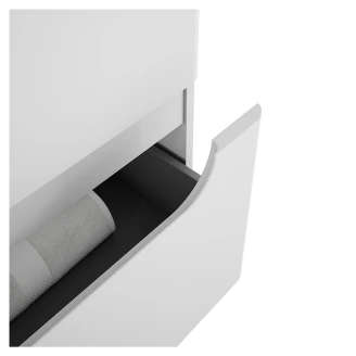 Badrumskommod <strong>Rondo</strong>  Vit Matt 60 cm med Handfat Vit Blank