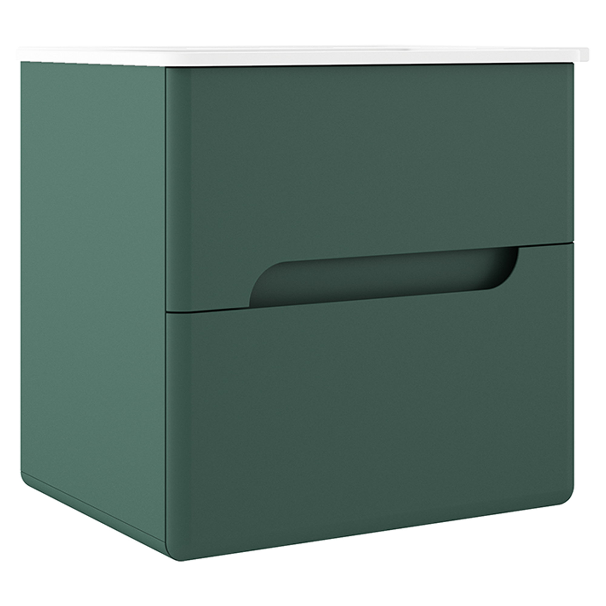 Servantskap Rondo Grønn Matt 60 cm med Servant Hvit Blank