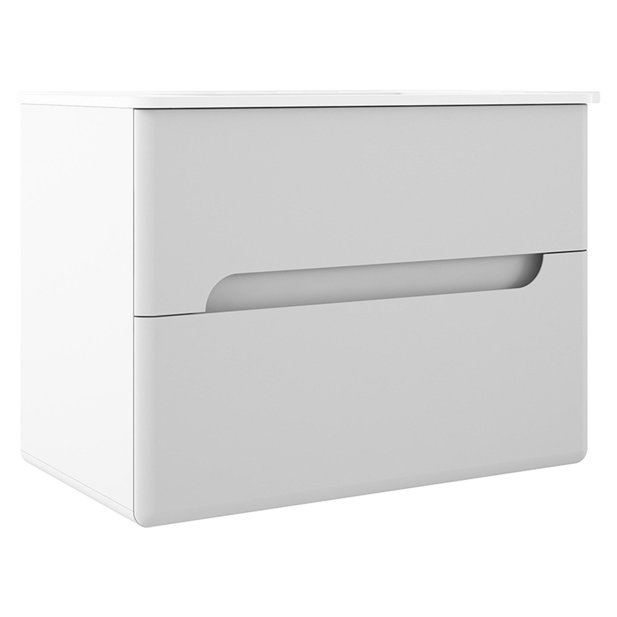Servantskap Rondo Hvit Matt 80 cm med Servant Hvit Blank