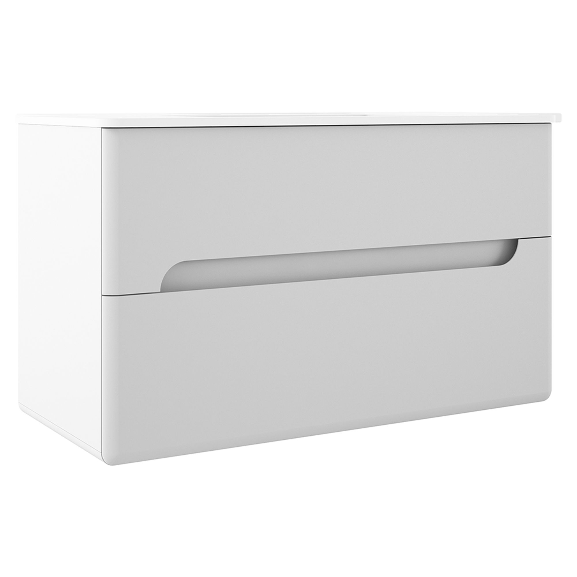 Servantskap Rondo Hvit Matt 100 cm med Servant Hvit Blank