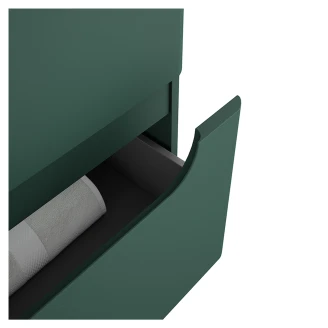 Badrumskommod <strong>Rondo</strong>  Grön Matt 120 cm med Handfat Vit Blank